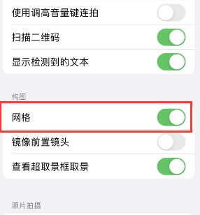 鄢陵苹果手机维修网点分享iPhone如何开启九宫格构图功能